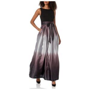 SLNY Ombré Satin Long Party Dress NWT 8